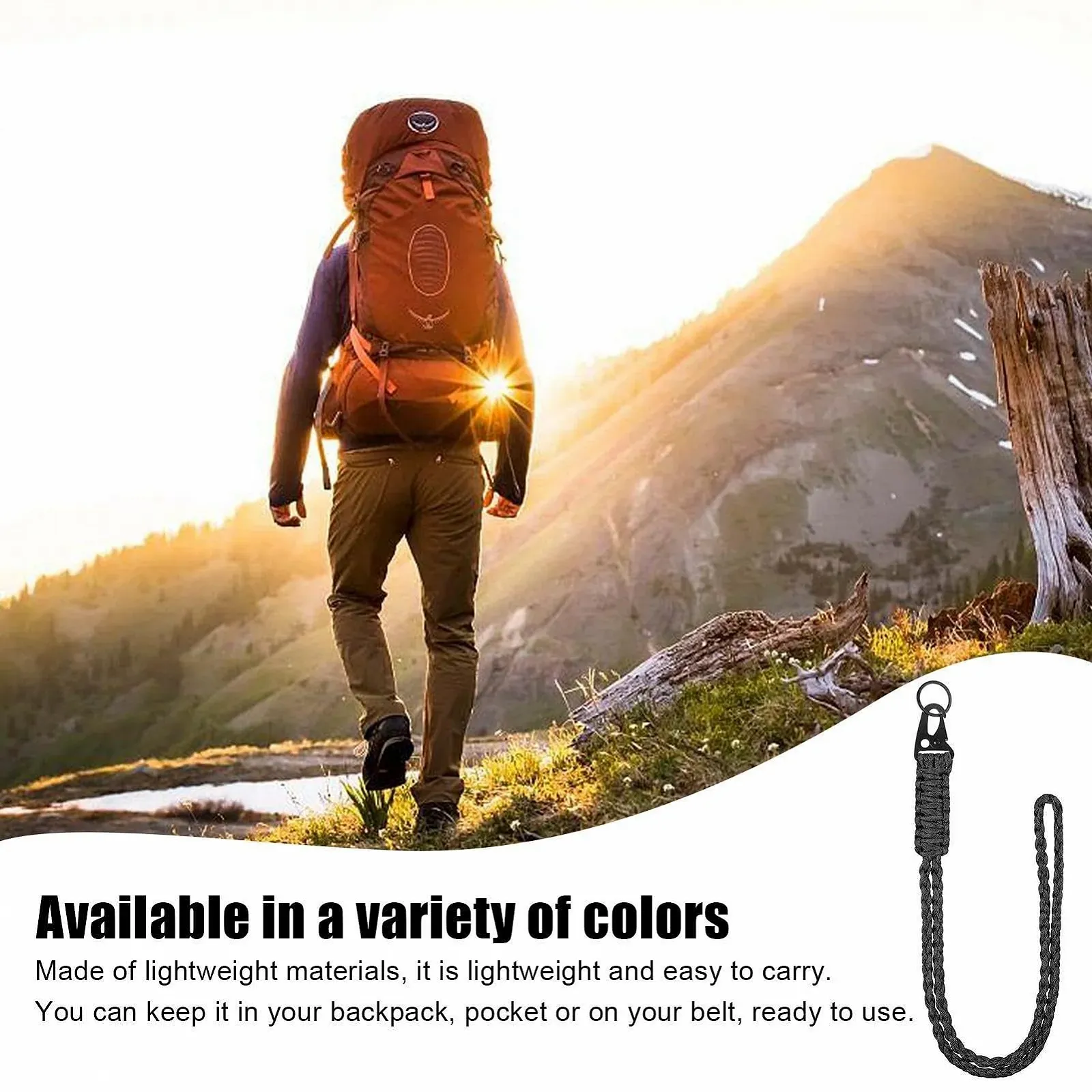 Брелок плетеный Heavy Duty Paracord для ключей. Упаковка, фото №2