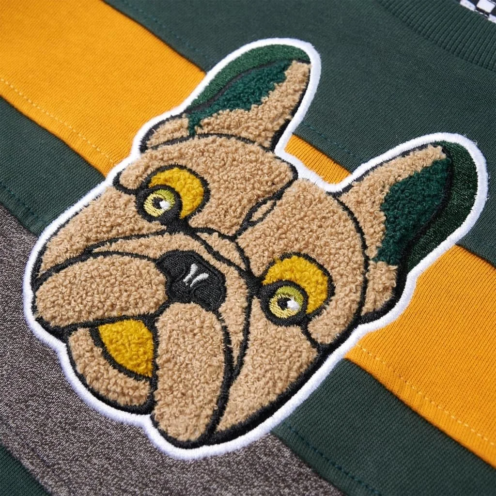 Детский свитшот с длинными рукавами, пуловер, детский джемпер, темно-зеленый, фото №5