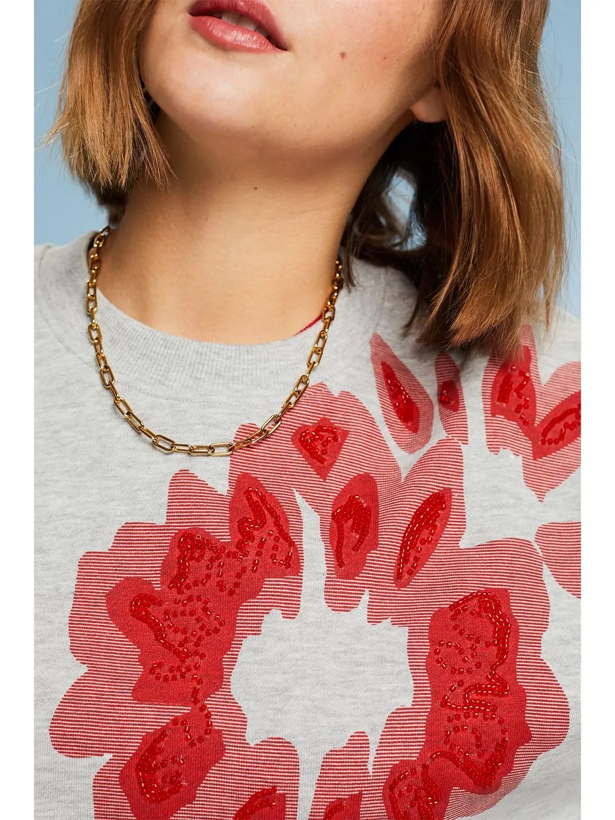 Свитшот ESPRIT Oversize С принтом и декоративными жемчужинами, фото №4