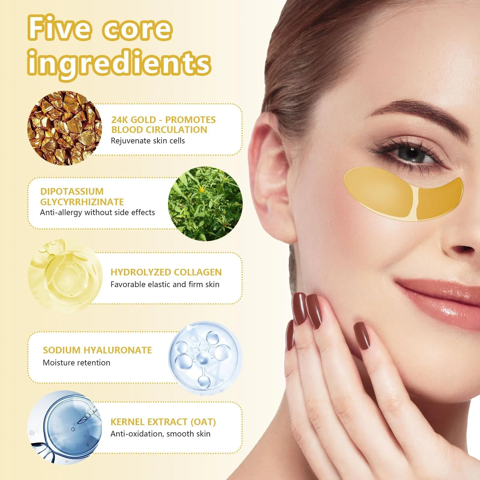 Патчі для очей 60 шт. З гіалуроновою кислотою, фото №3