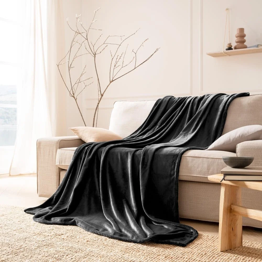 Покривало ESTELLA Polar Fleece Anthracite Пухнаста Мікрофібра Фланель 150 x 200 см, фото №4