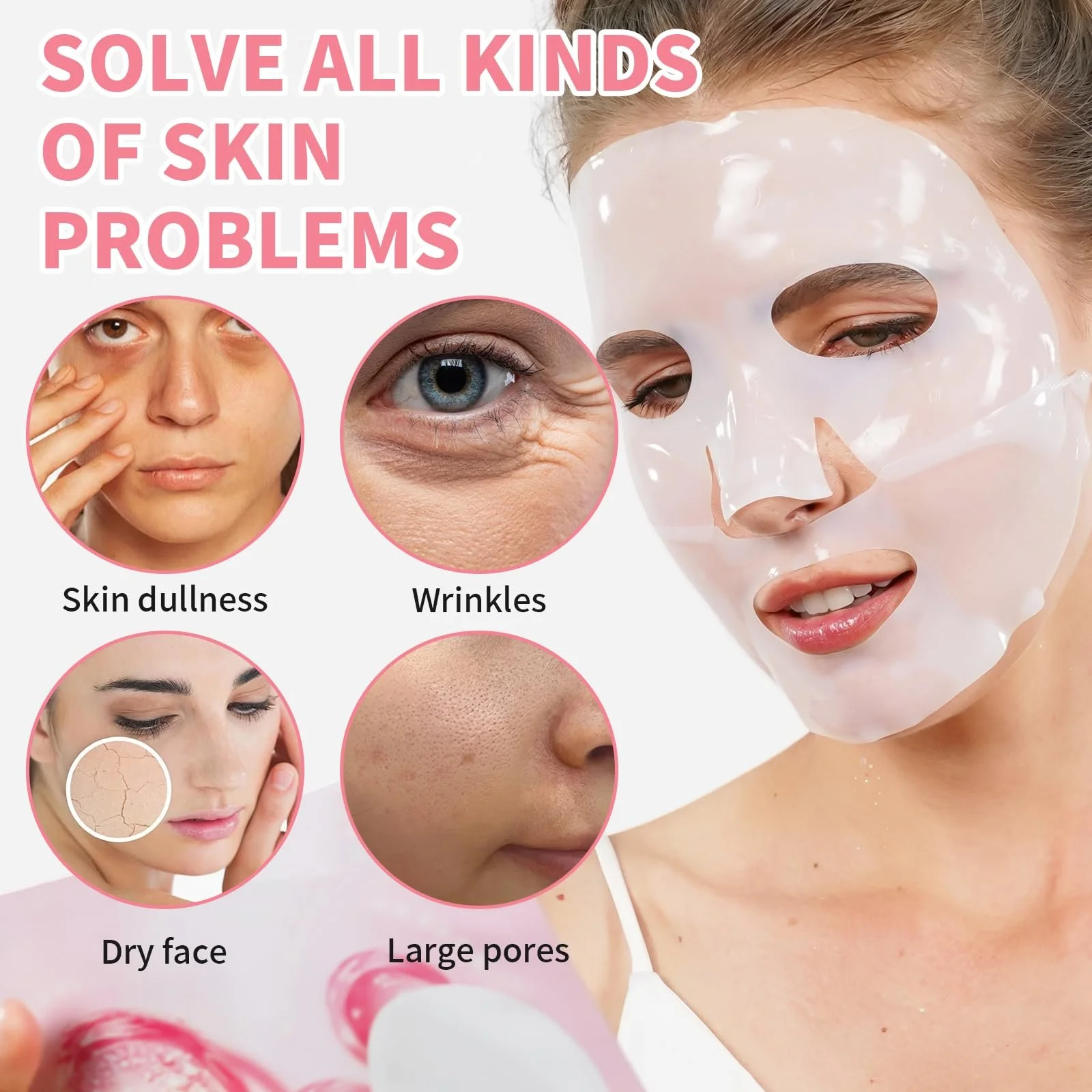 Маска Zonoori органическая коллагеновая для лица, набор 4 шт., ночная, глубокое увлажнение, против морщин, фото №6