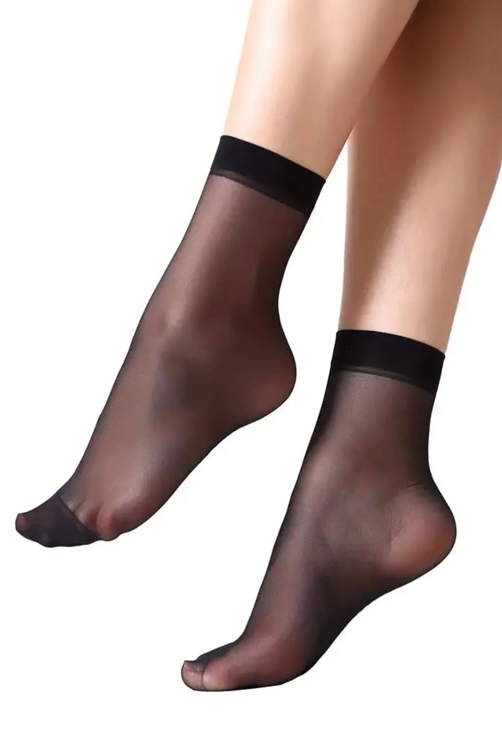 Женские носки Aurellie Тонкие 20 Den Без Эластичной Резинки Комфортные Носки Lycra Полупрозрачные Черный Натуральный Бежевый Наборы 3, 5 или 10 пар, фото №4