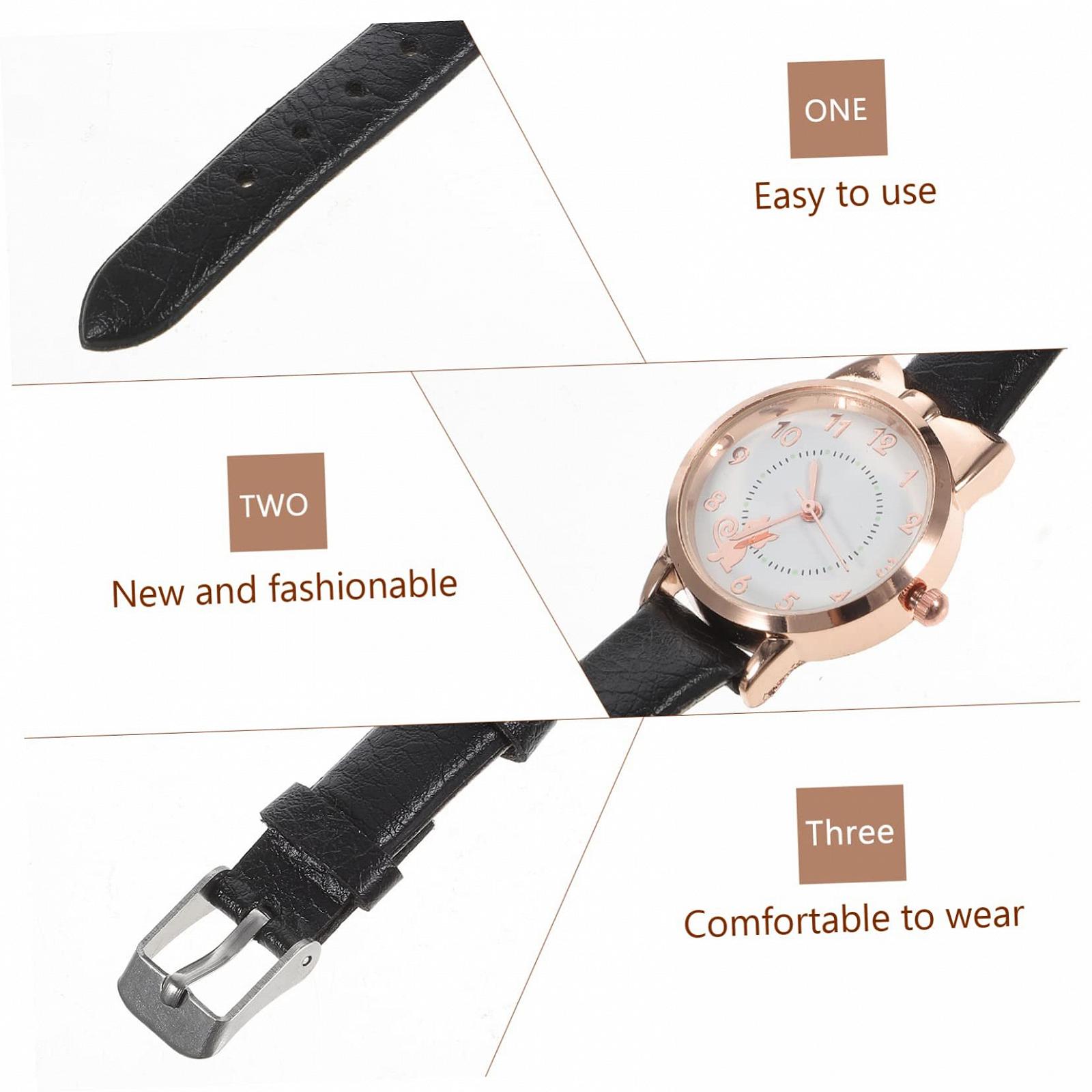 Годинник жіночий LIFKOME Кішка Чорний, фото №2