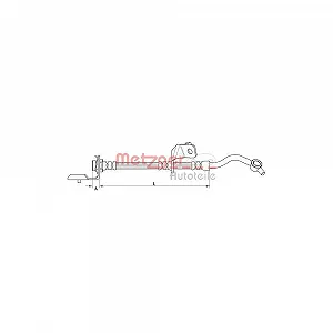 Гальмівний шланг METZGER 4110820 HYUNDAI KIA передня вісь справа - Фото 1