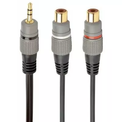Кабель мультимедийный 3.5 Jack to 2RCA 0.2m Cablexpert (CCAP-RCAM2F-0.2M), фото №1