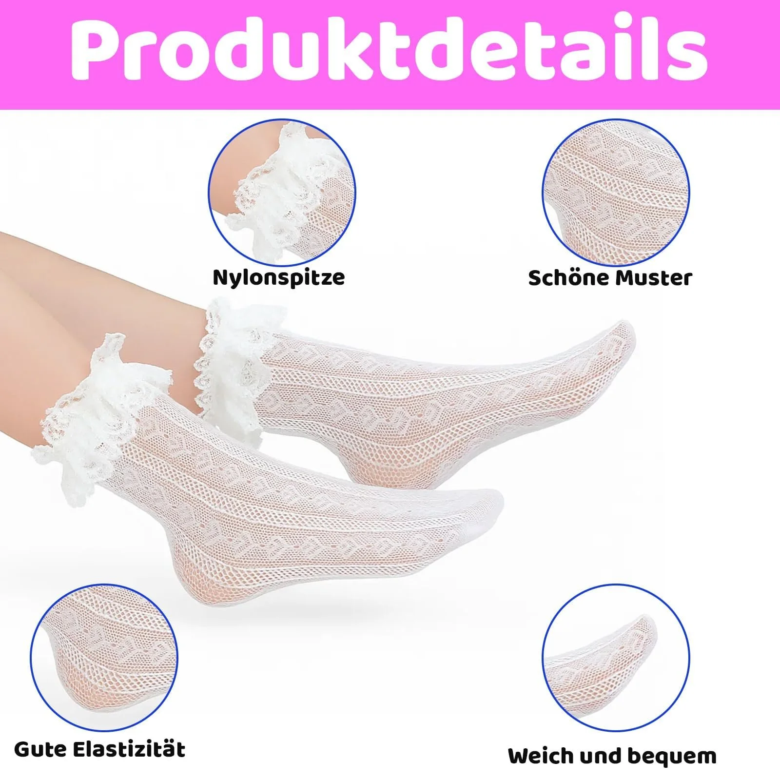 Женские носки с оборками, фото №3