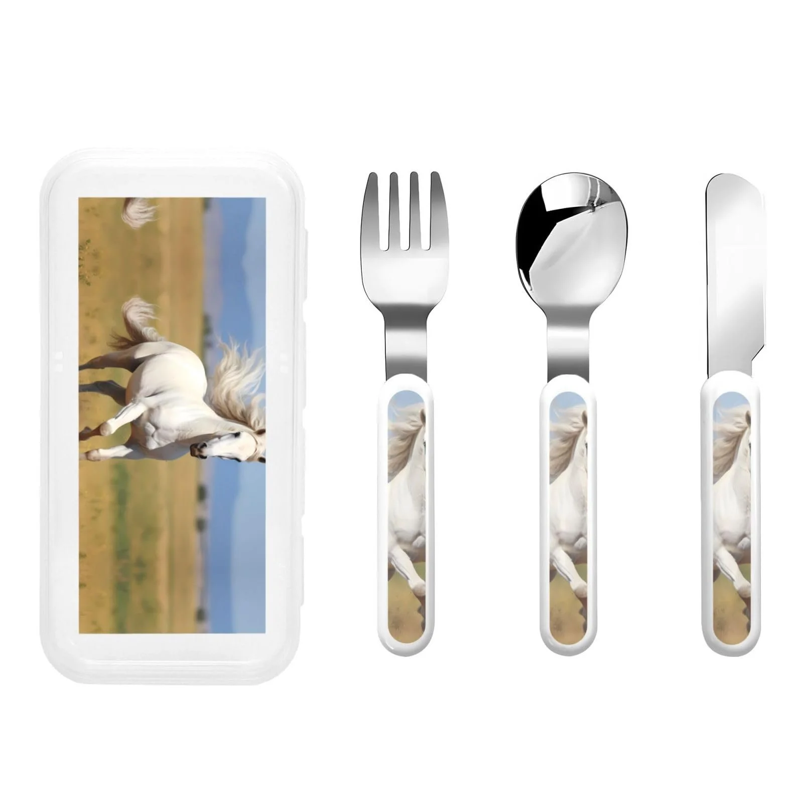 Набір дитячих столових приборів The White Stallion 3 предмети, фото №1 Набір дитячих столових приборів The White Stallion 3 предмети, фото №1