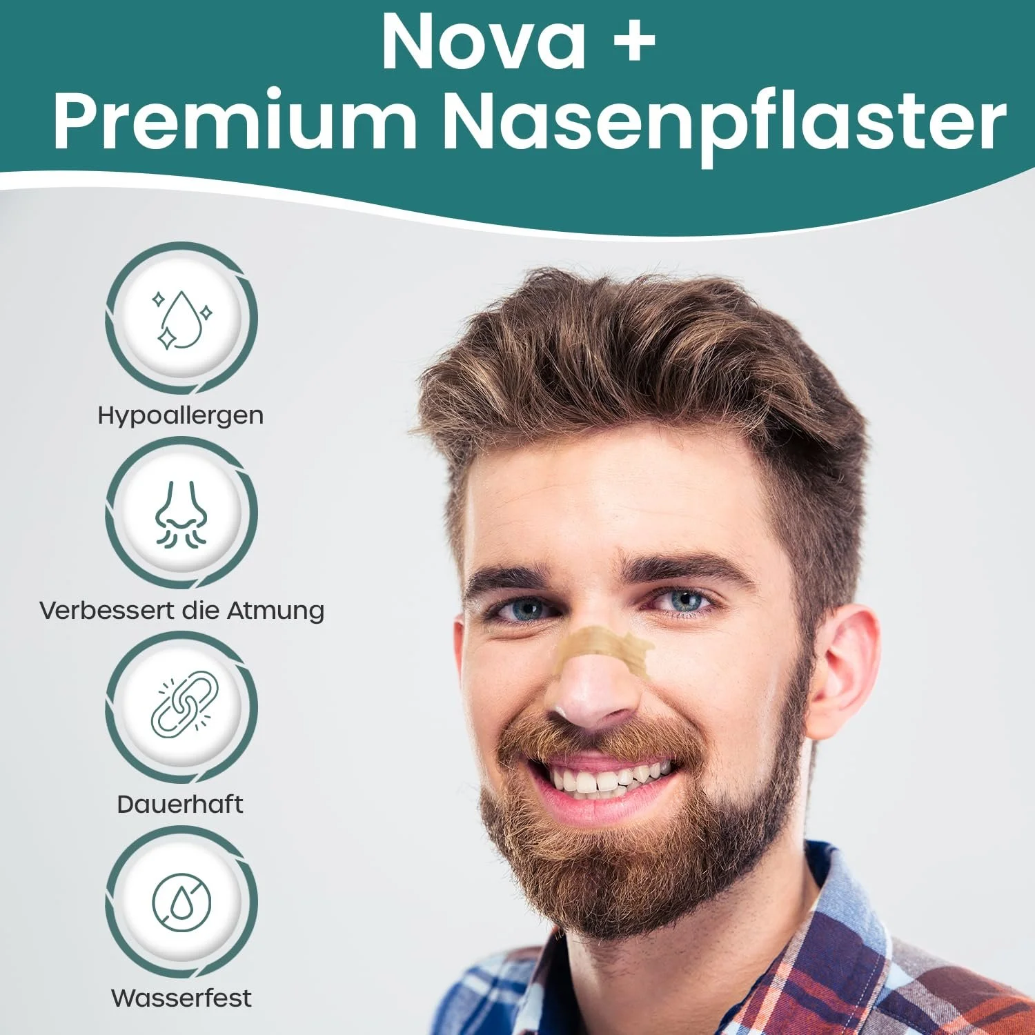 Пластирі для носа від хропіння Nova+ Series Premium Model L (66 x 19 мм), фото №4 Пластирі для носа від хропіння Nova+ Series Premium Model L (66 x 19 мм), фото №4