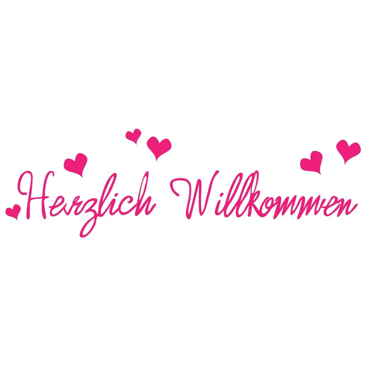 Наклейка на стену Wandkings Herzlich Willkommen с 6 сердцами Розовый, фото №3