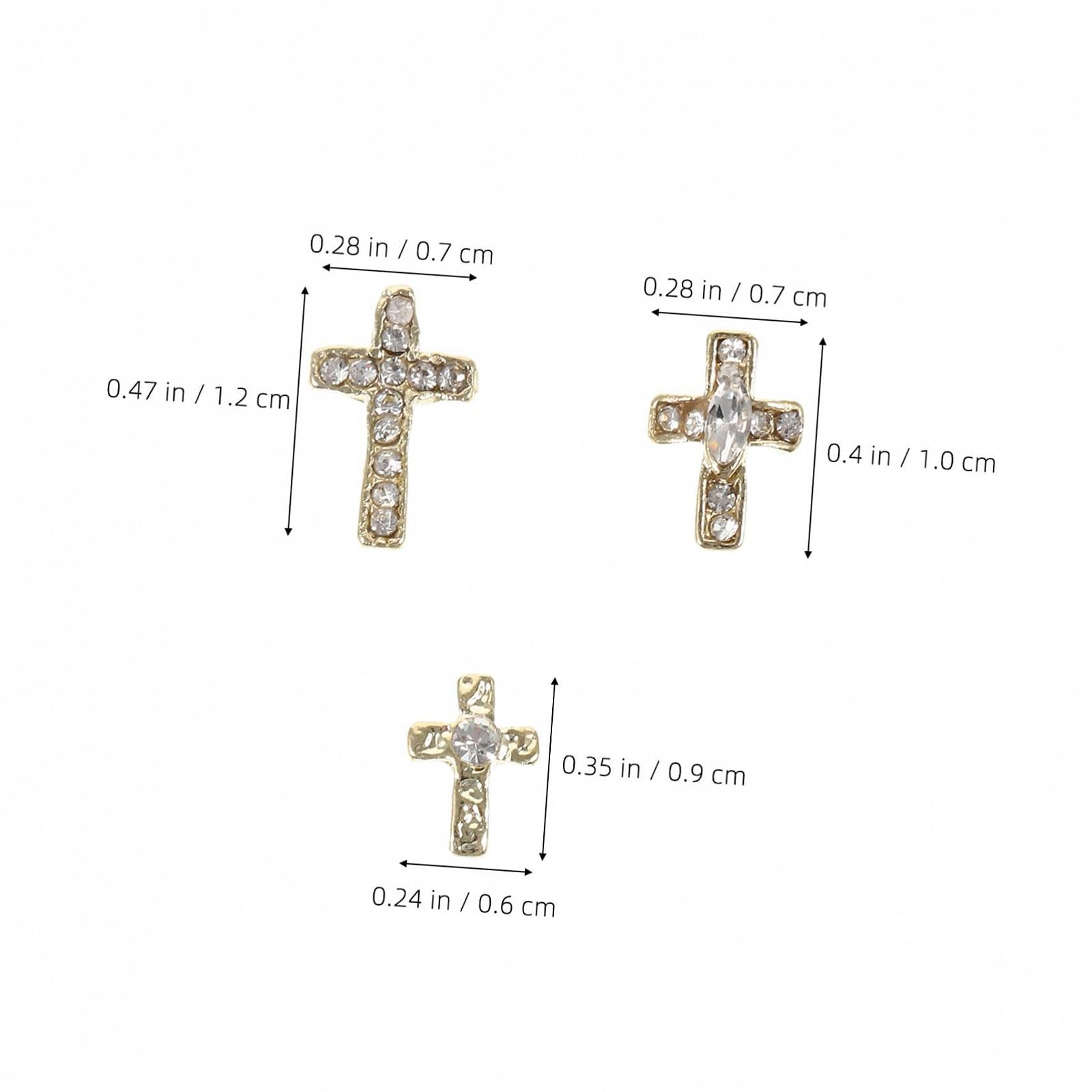 Підвіска для нігтів Хрест WOONEKY 60шт Метал цинковий сплав 3D аксесуари, фото №6