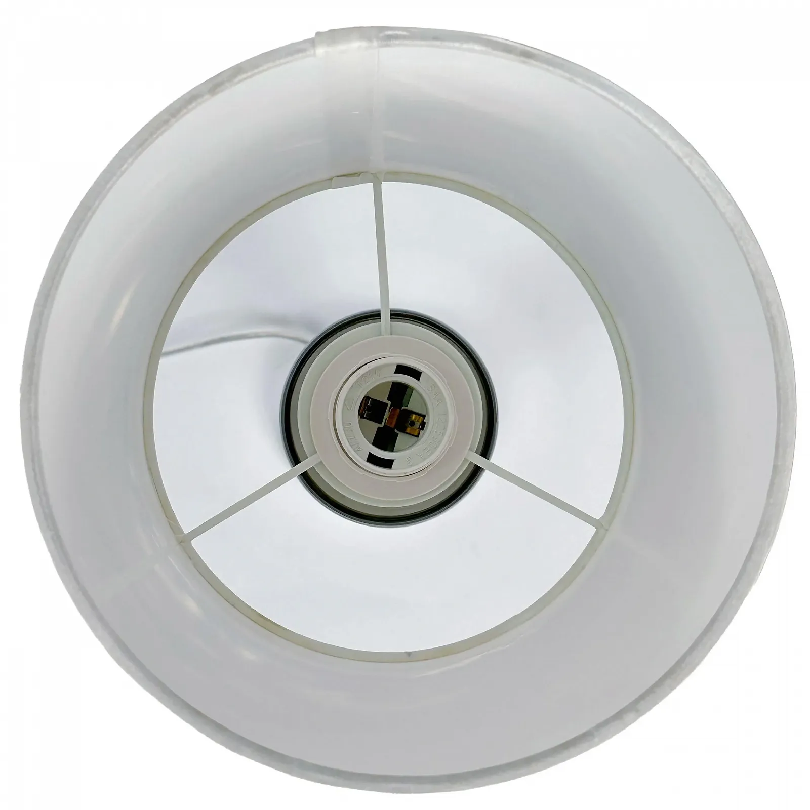 Настільна лампа Relaxdays зі скляною основою та тканинним абажуром E27 50 x 18,5 см Кришталевий дизайн Білий/Сріблястий, фото №6