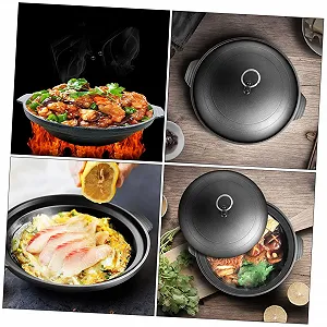 Горшок для риса VICASKY Керамический с крышкой для тушения курицы synthetic.ua - Фото 1