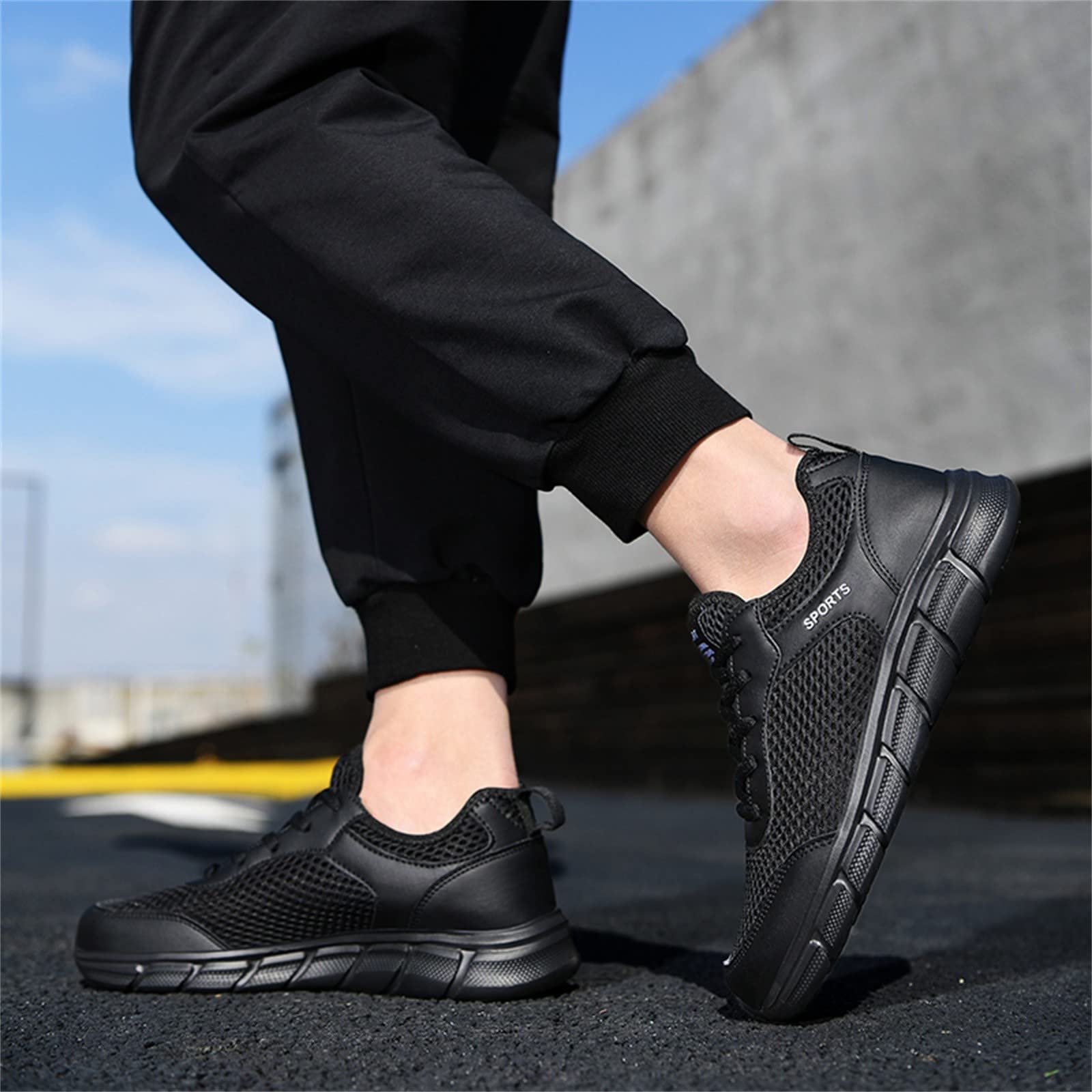 Кроссовки мужские Лето 2022 Hollow Fly Woven Легкие Дышащие Удобные Decompression Fashion Sports Running Shoes Lift Shoes, фото №4