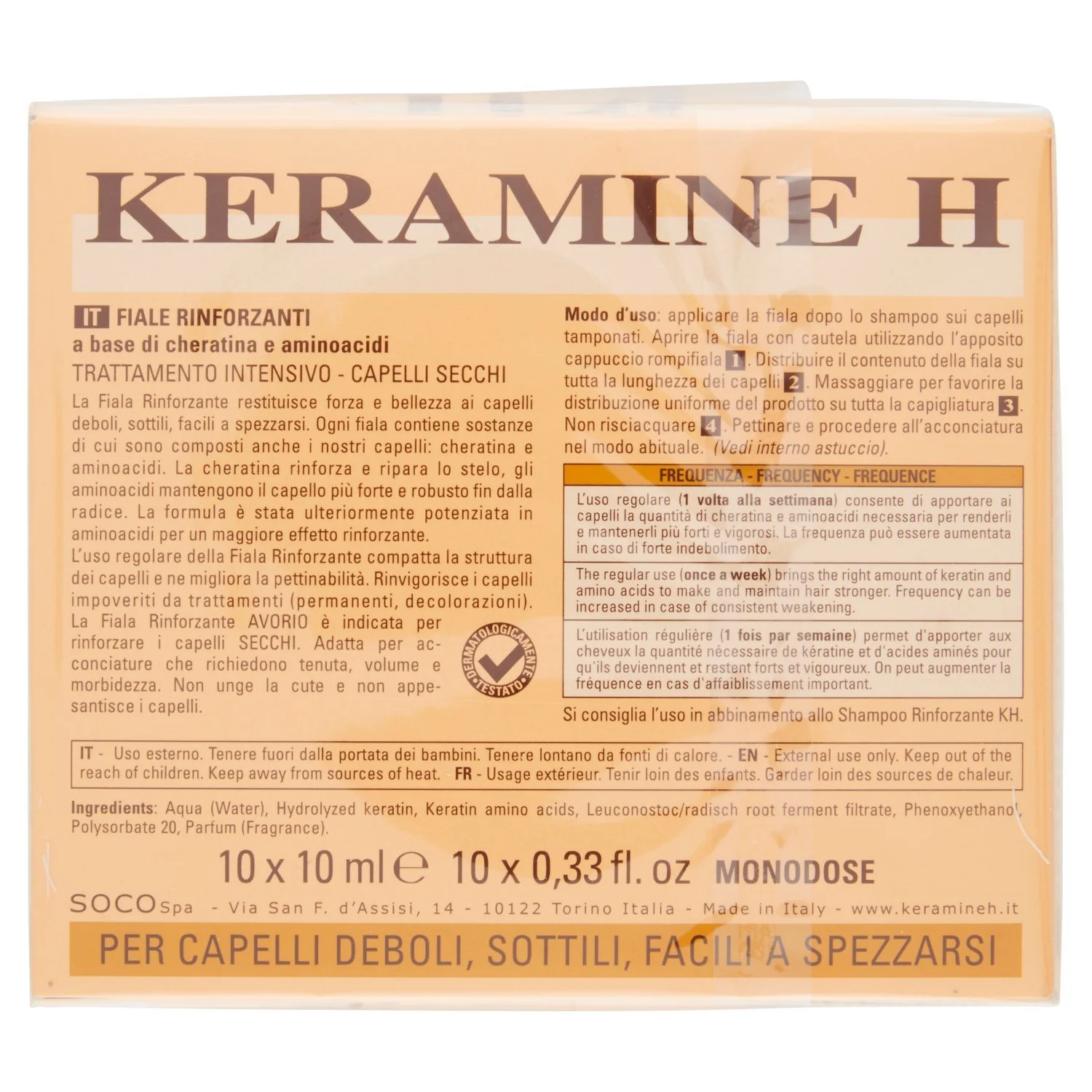 Ампули KERAMINE H AVORIO для сухого та тонкого волосся, фото №5