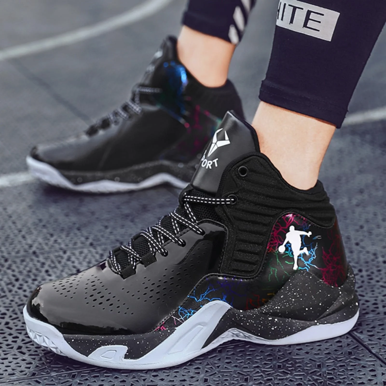 Кросівки для хлопчиків, баскетбольні, легкі, нековзні, дихаючі, фото №3