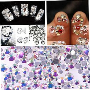 Стразы для ногтей круглые Crystal AB FRCOLOR 1440 шт. synthetic.ua - Фото 1