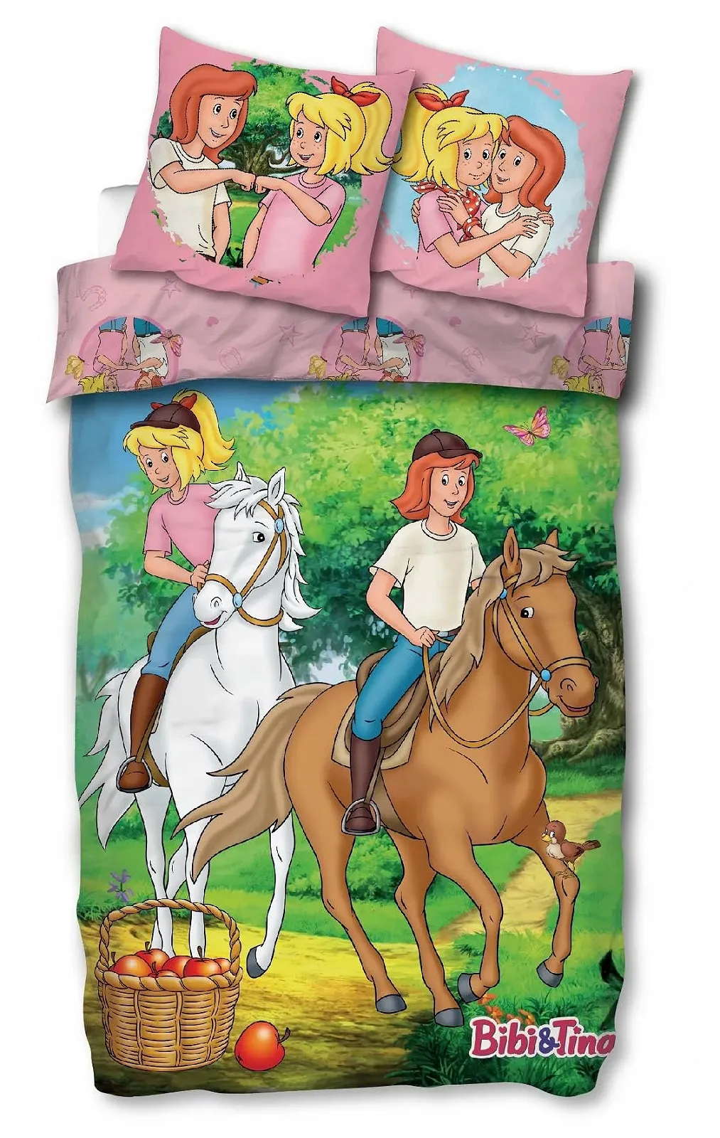 Постельное белье детское SkyBrands Bibi and Tina 135 x 200 см для девочек хлопок 2 предмета наволочка 80 x 80 см, фото №1