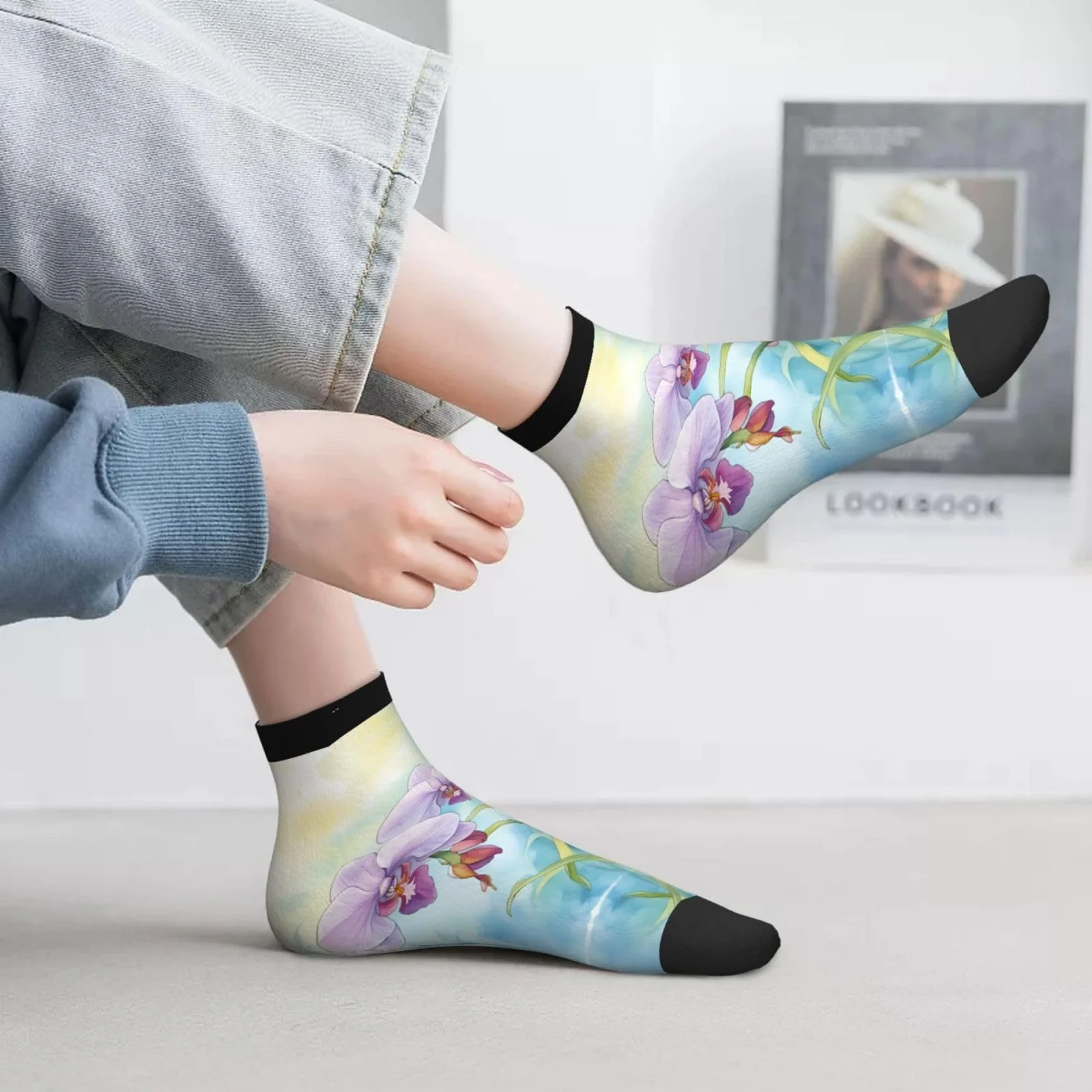 Шкарпетки Квітка Орхідея, One Size, фото №9 Шкарпетки Квітка Орхідея, One Size, фото №9