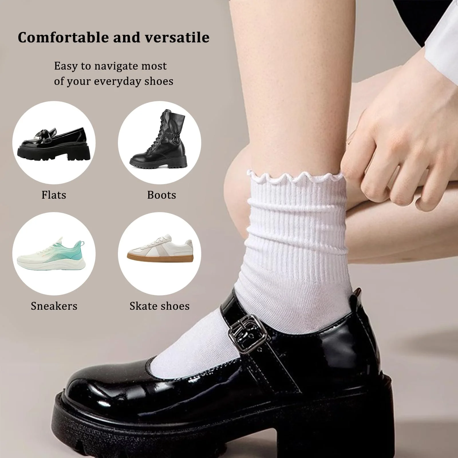 Шкарпетки з рюшами CATELL, 10 пар, білі/чорні, розмір 33-39, фото №4 Шкарпетки з рюшами CATELL, 10 пар, білі/чорні, розмір 33-39, фото №4