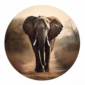 Наклейка для стін GRAZDesign Elephant Africa Round Wallpaper самоклейна 57 x 57 см synthetic.ua - Фото 1