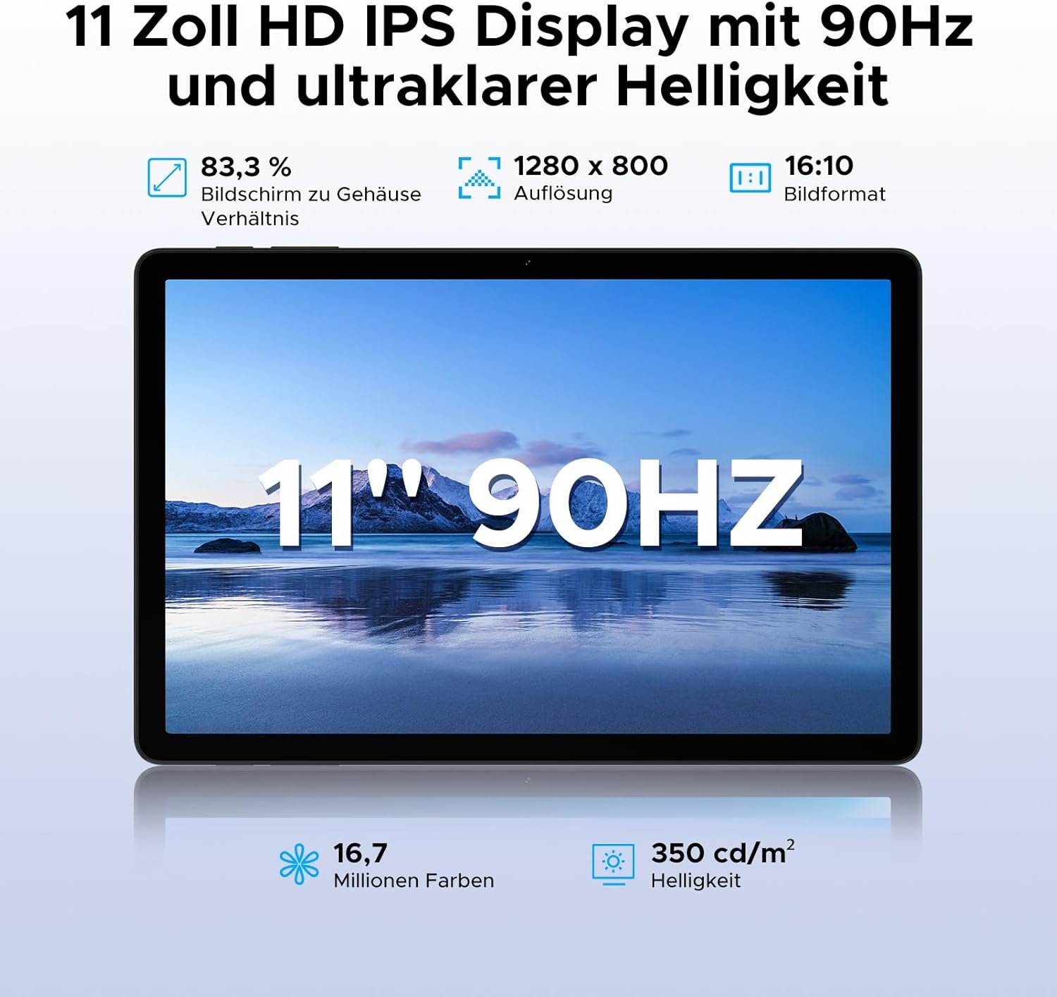 Планшет 11" Full HD DOOGEE Tab G6 (6+24)/256ГБ 4G 2 SIM Android 15 8000 mAh Черный-голубой, фото №6