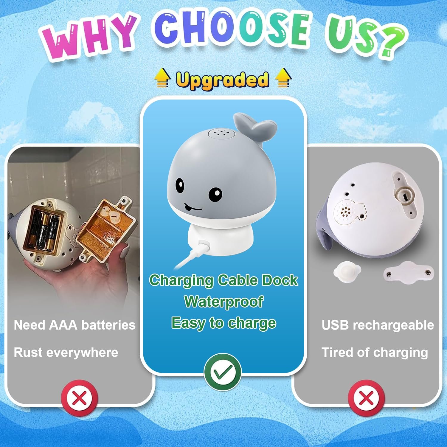 Игрушка для ванны Gigilli Whale Серый, фото №6