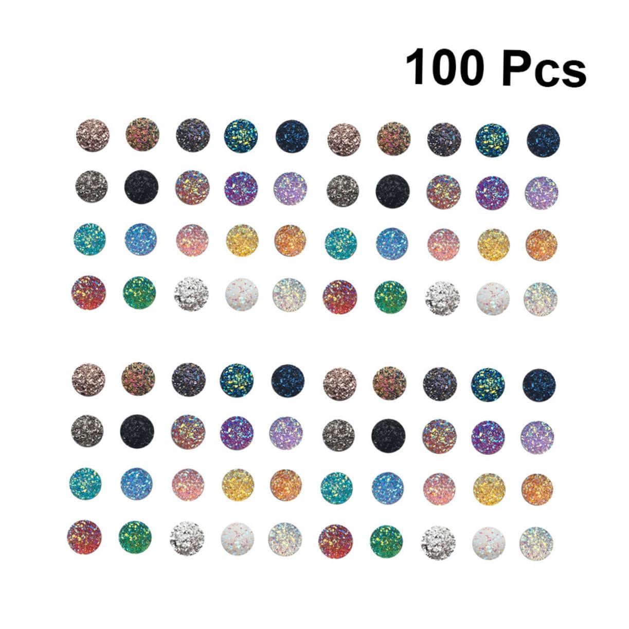 Аксессуары для ювелирных изделий Healvian Стразы Стекло Плоская задняя часть Серьги Декорированные аксессуары Круглые прозрачные Держатель для номера стола Искусственные друзы Кабошоны Смола, фото №2