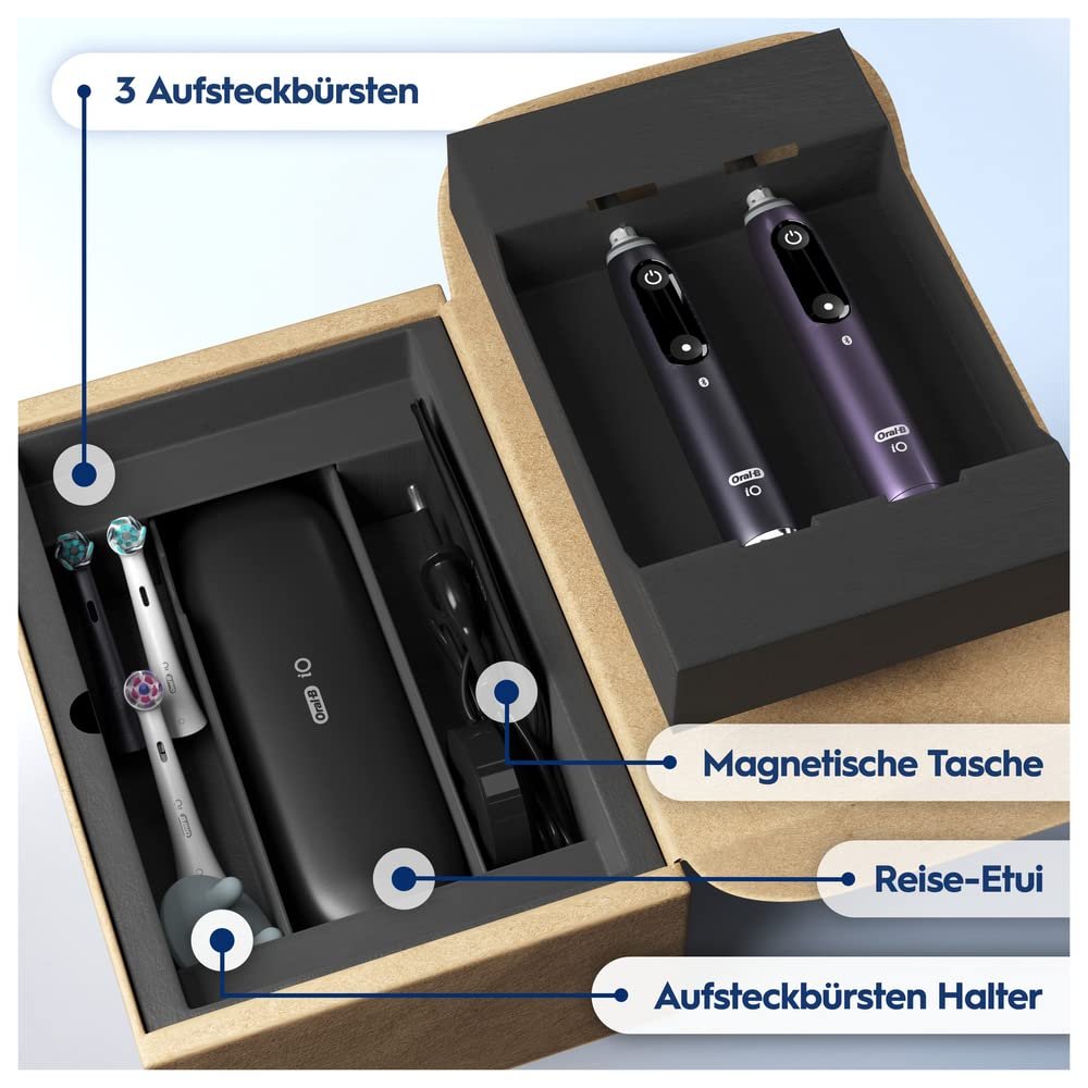 Електрична зубна щітка iO Series 8 Plus Edition Oral-B та насадки iO Gentle Cleaning, 2 шт., фото №4