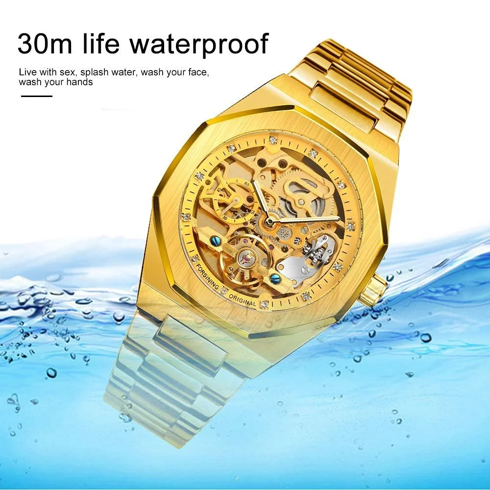 Механические часы Tiong Модные автоматические мужские часы Синий Нержавеющая сталь Водонепроницаемые Бизнес Скелетон Часы, фото №3 Механические часы Tiong Модные автоматические мужские часы Синий Нержавеющая сталь Водонепроницаемые Бизнес Скелетон Часы, фото №3