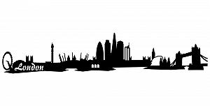 Наклейка на стіну London Skyline 30 x 6 см Black - Фото 1