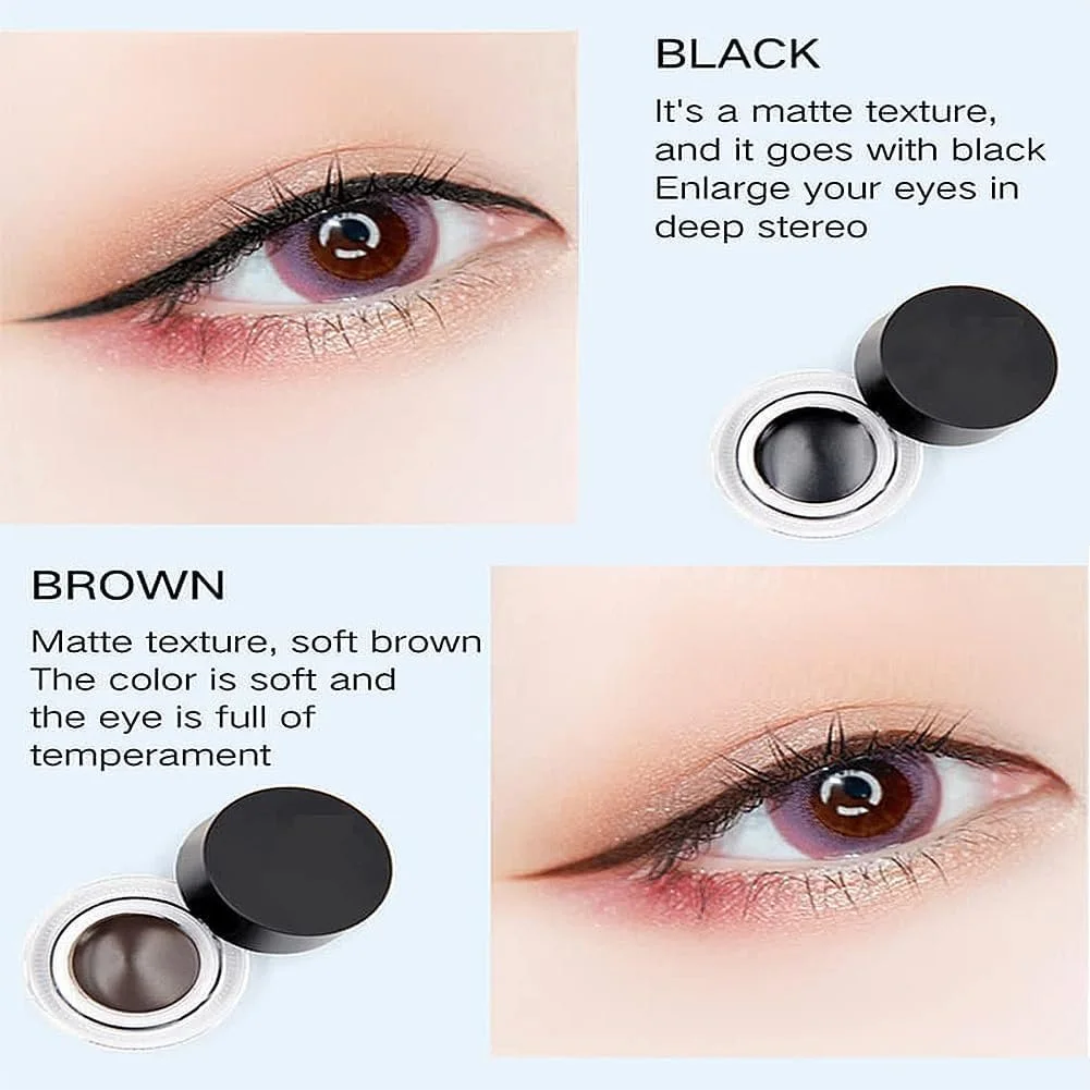 Гелевая Подводка для глаз 2 в 1 Черный и коричневый (2 шт), фото №6