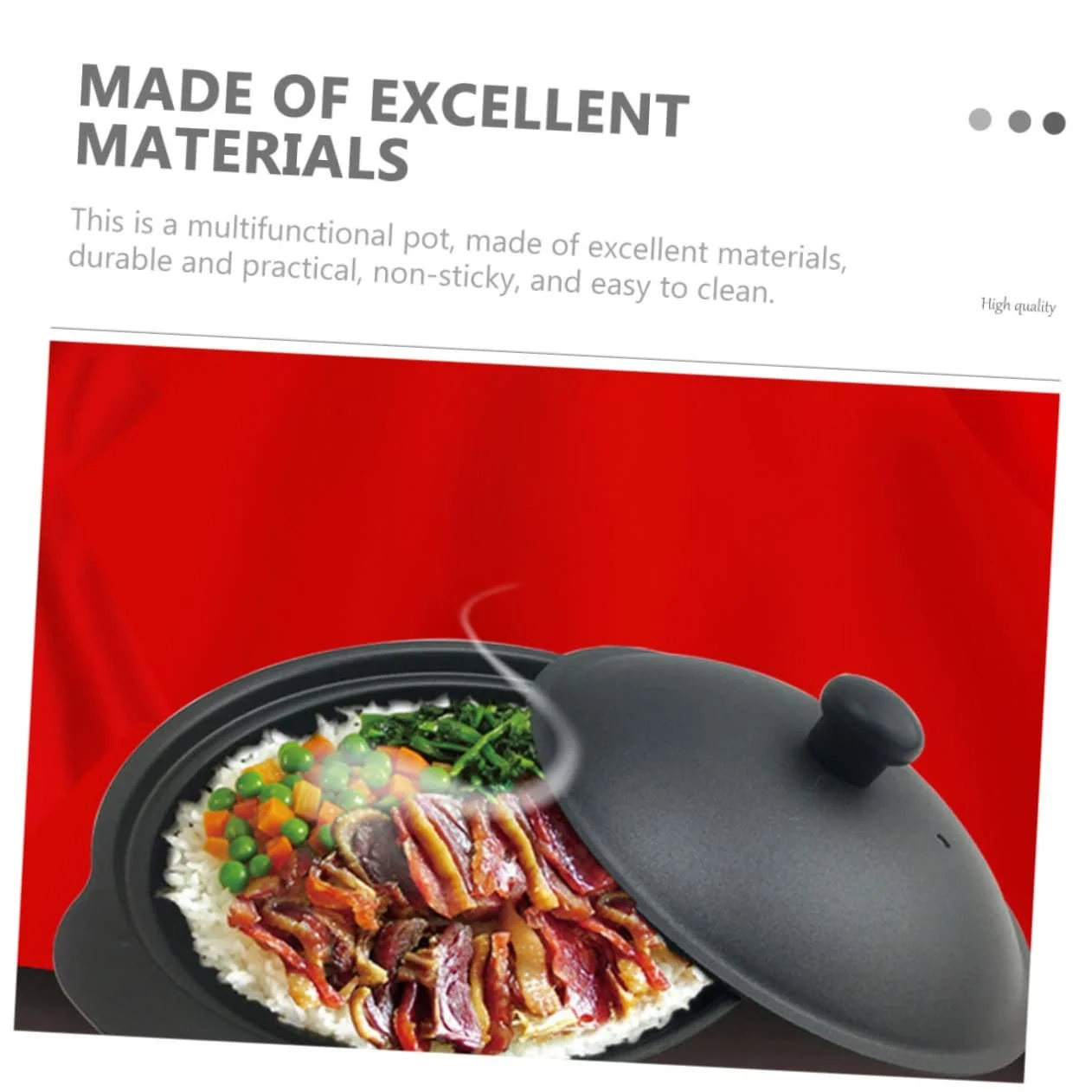 Кастрюля для запекания VICASKY керамическая с крышкой для риса и курицы глиняная, фото №3