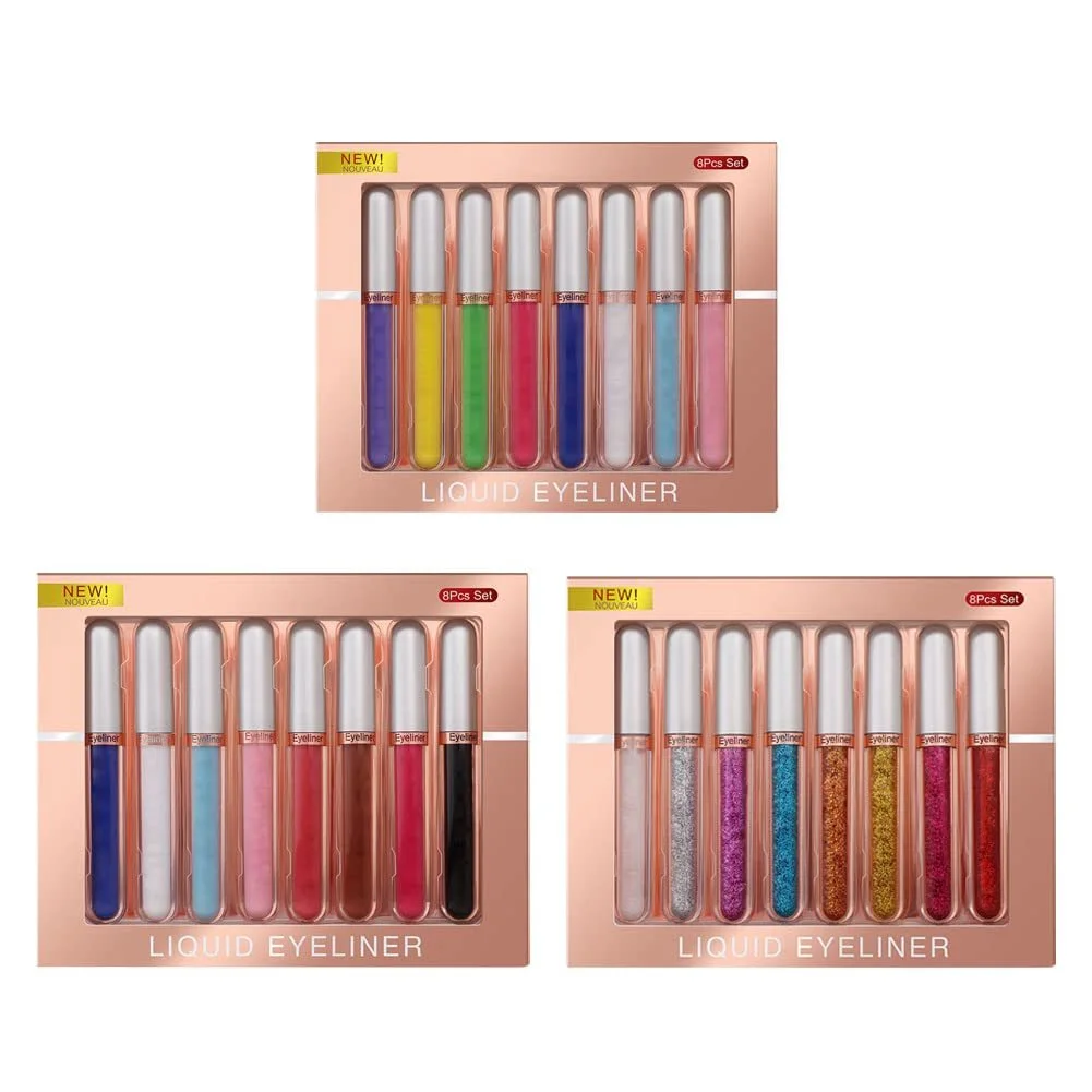 Підводка для очей Рідка Набір 8 кольорів Водостійка Матова 2,5 мл (Стиль 3), фото №4