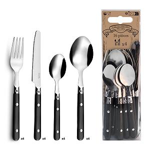 Набор столовых приборов Amefa Pradel Essentiel Saxo Triangle Tubes Черный - Фото 1