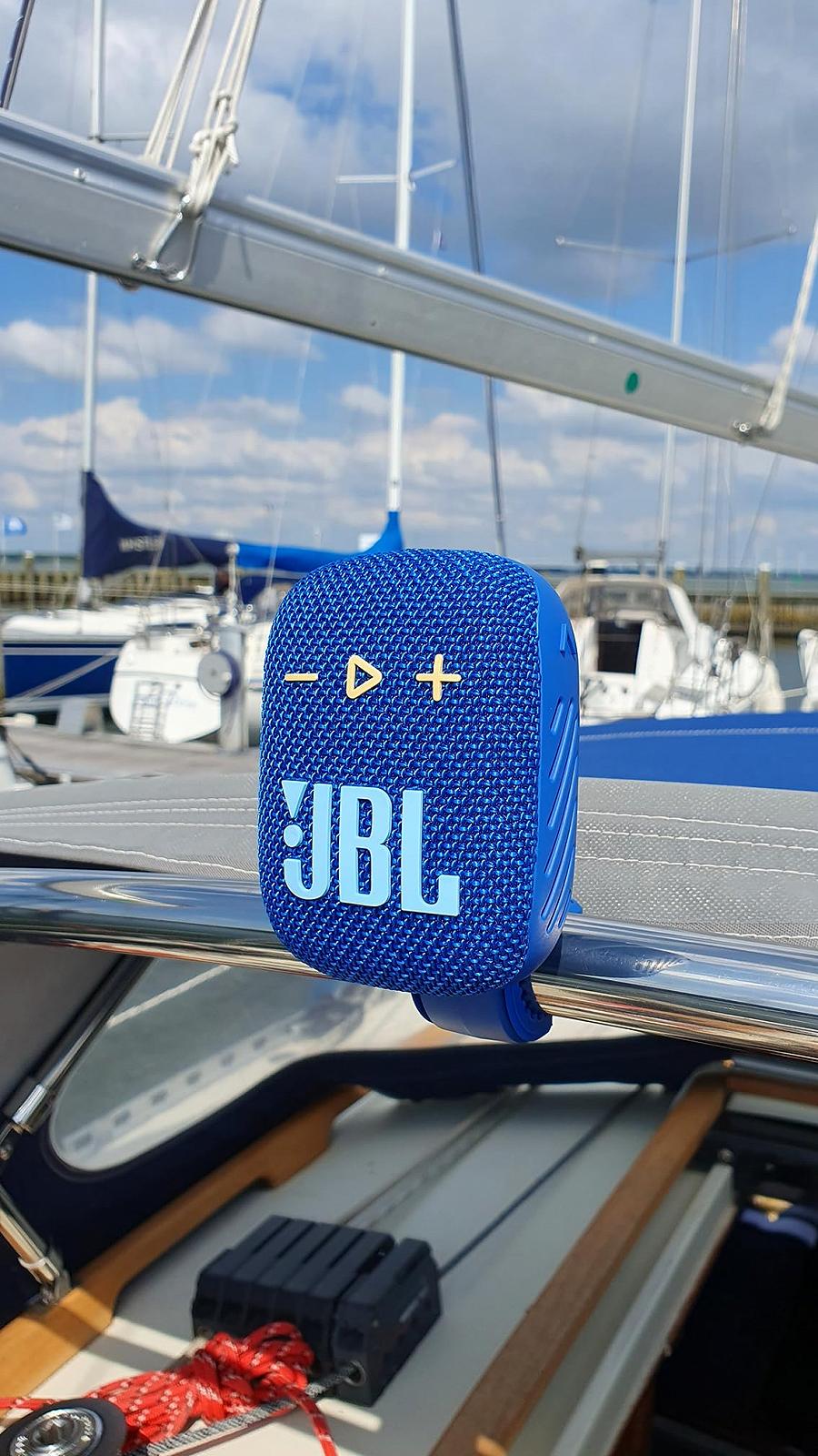 Колонка JBL Wind 3S Портативна Міні Bluetooth Водонепроникна З кліпсою для спорту, велосипеда та самоката - Bass Boost - Блакитна, фото №4