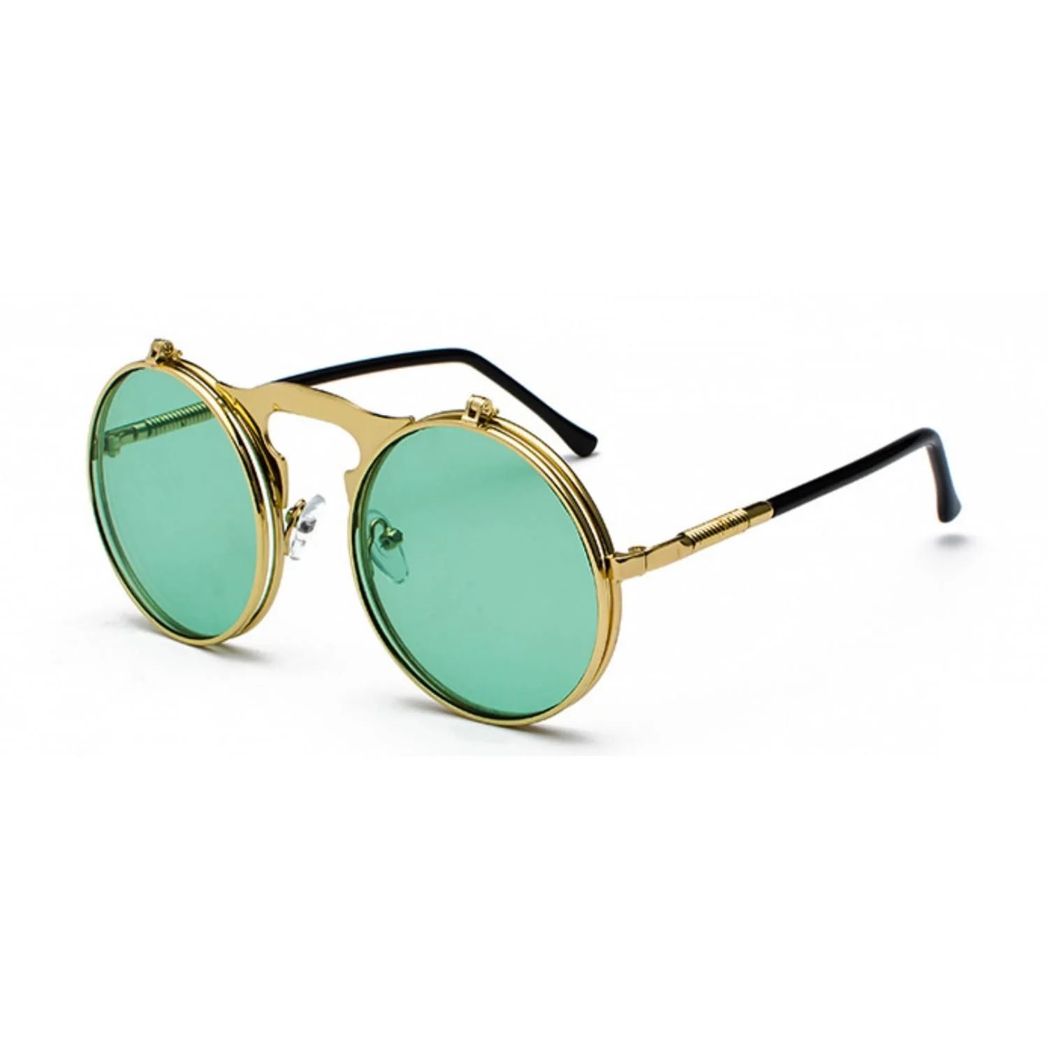 Сонцезахисні окуляри Steampunk qinqilanqi-S Retro Metal для чоловіків і жінок, круглі, фото №1