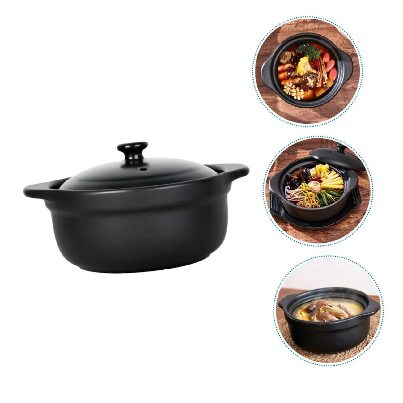 Керамічна каструля з кришкою, антипригарне покриття, подвійна ручка, фото №9