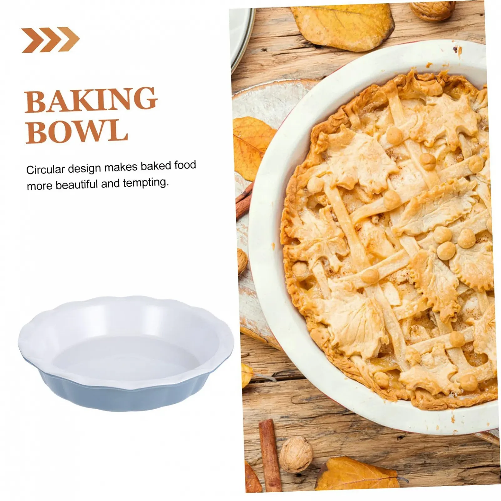 Форма для запекания Cabilock керамическая с волнистым краем глубокая круглая термостойкая., фото №9