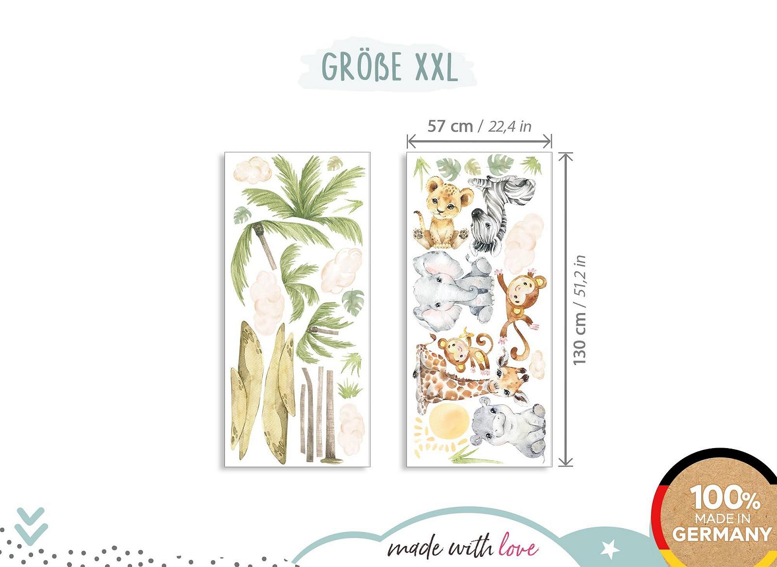 Наклейка на стену Little Deco DL5075 Safari Animals Giraffe Lion XXL, фото №4