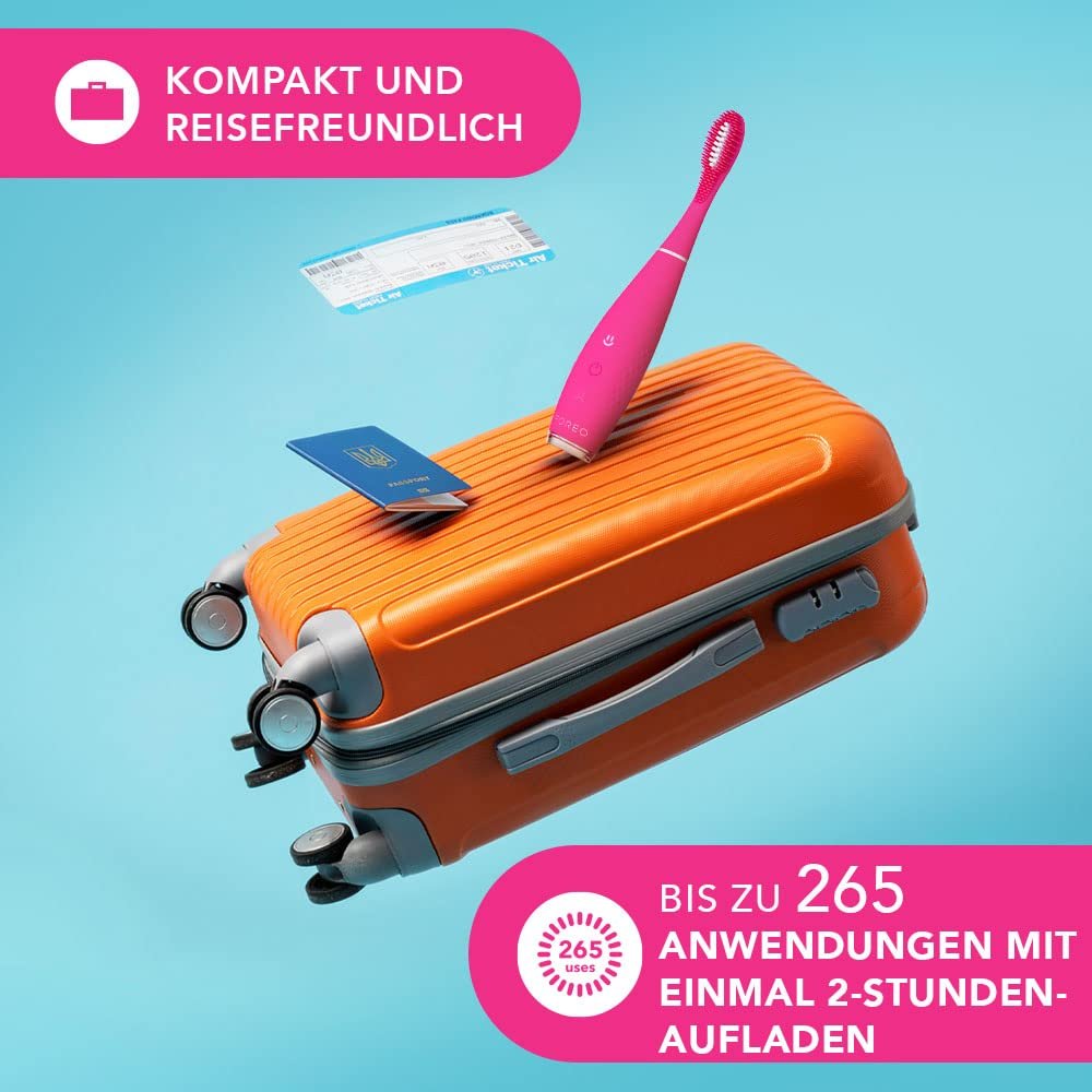 Електрична зубна щітка FOREO ISSA mini 3 Wild Strawberry 4-в-1 звукова силіконова, фото №6