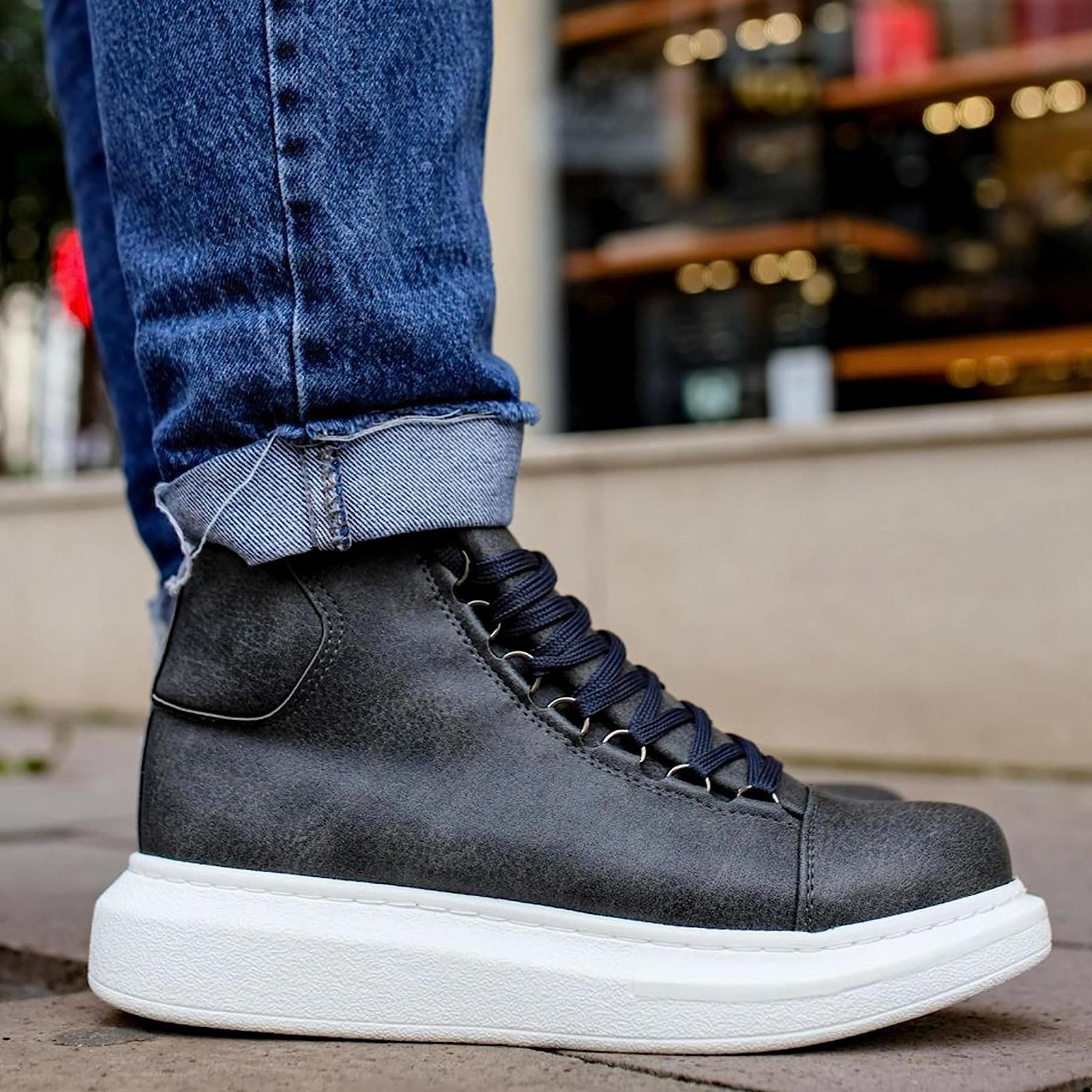 Кросівки Solaress Чоловічі Шкіряні Високі Модні, фото №4