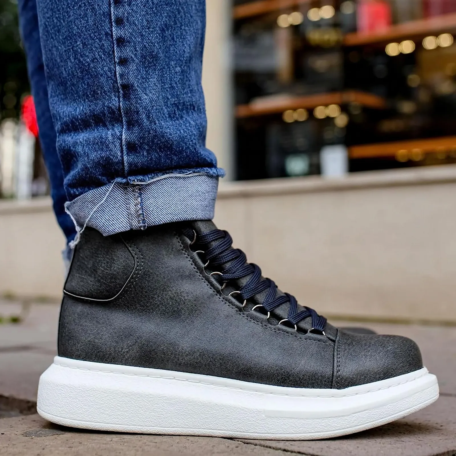 Кросівки Solaress Чоловічі Шкіряні Високі Модні, фото №4