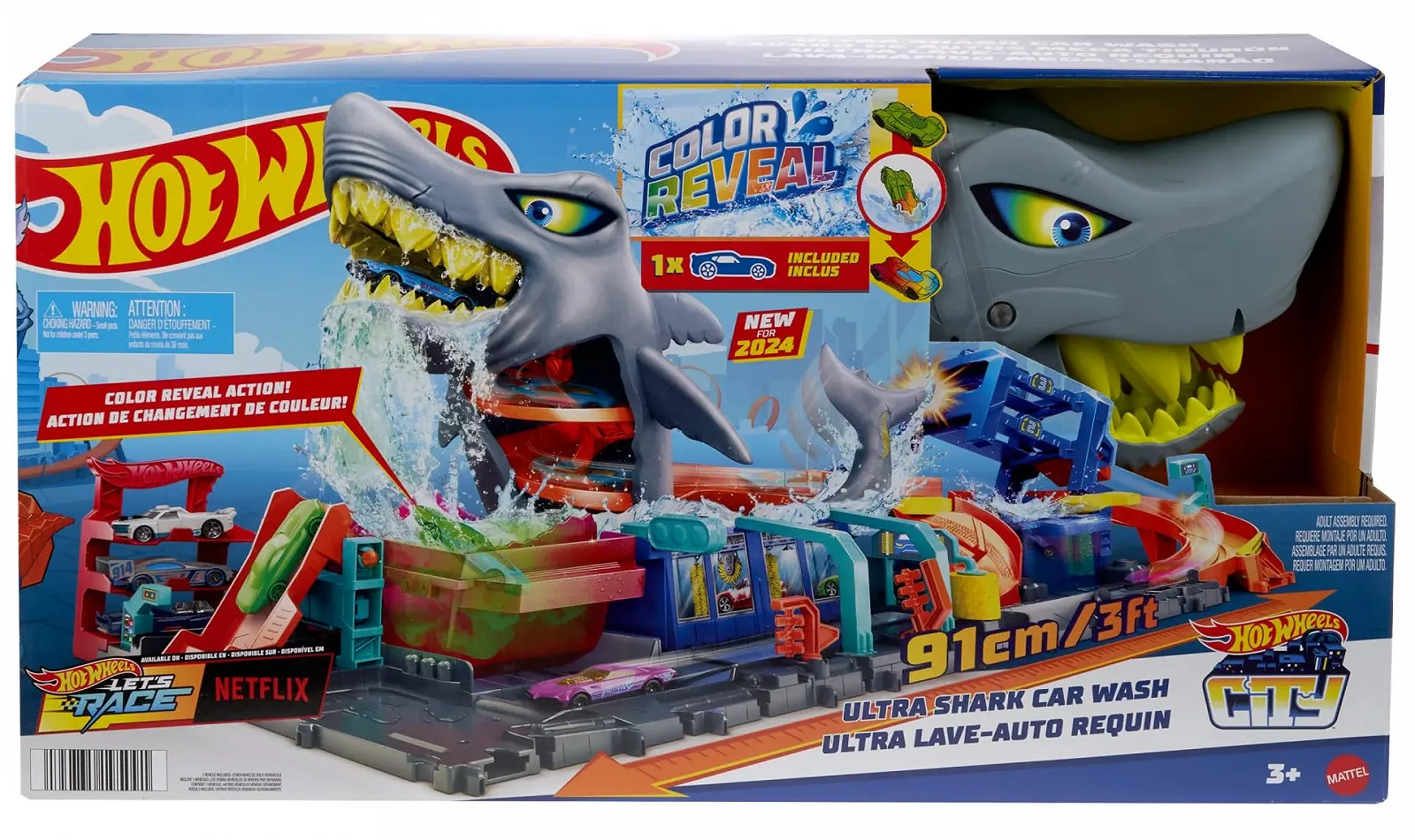 Автотрек Hot Wheels Let's Race Netflix City / Ultimate Shark Car Wash, фото №6 Автотрек Hot Wheels Let's Race Netflix City / Ultimate Shark Car Wash, фото №6