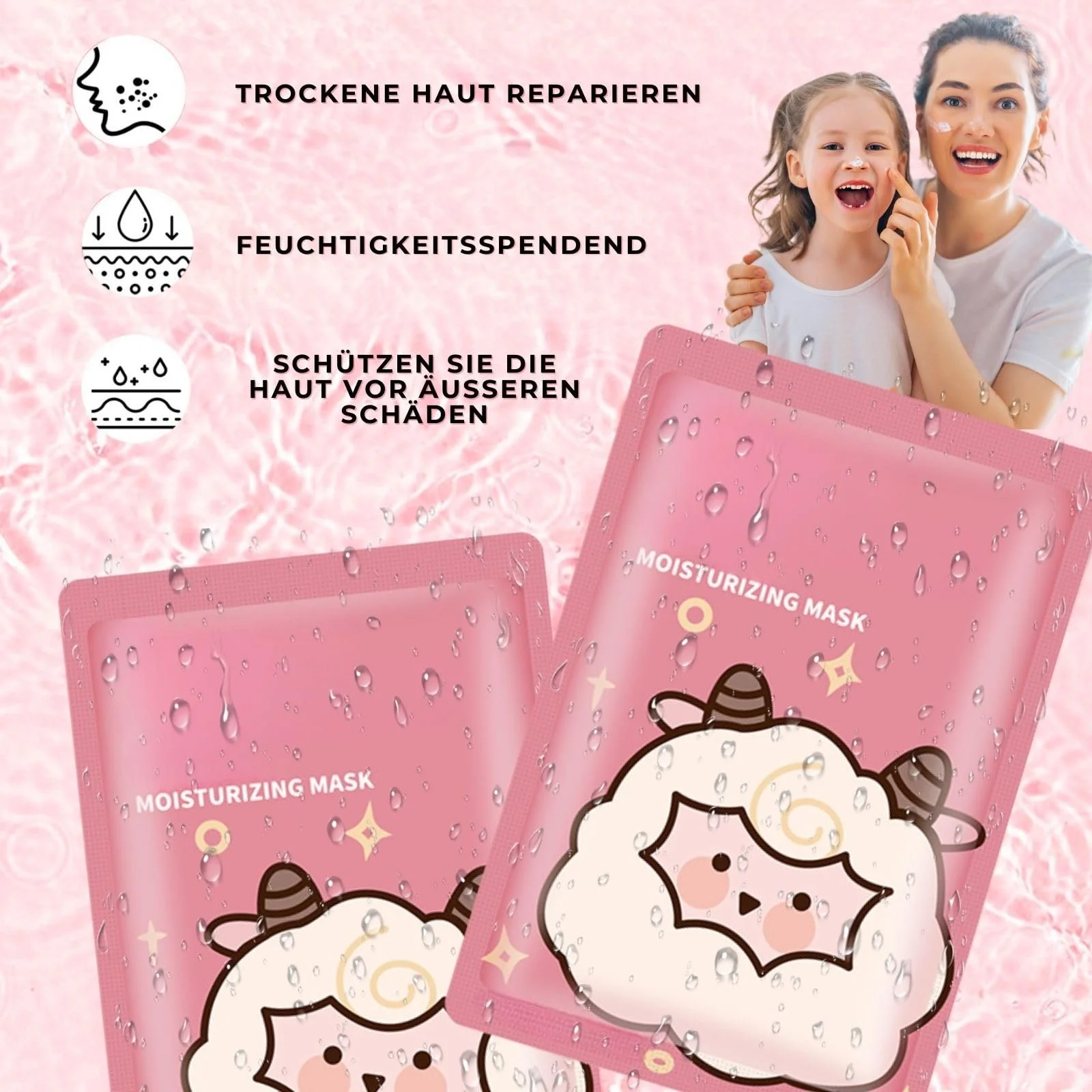 Тканинна маска для обличчя Зволожуюча маска для обличчя з дизайном тварин, фото №4