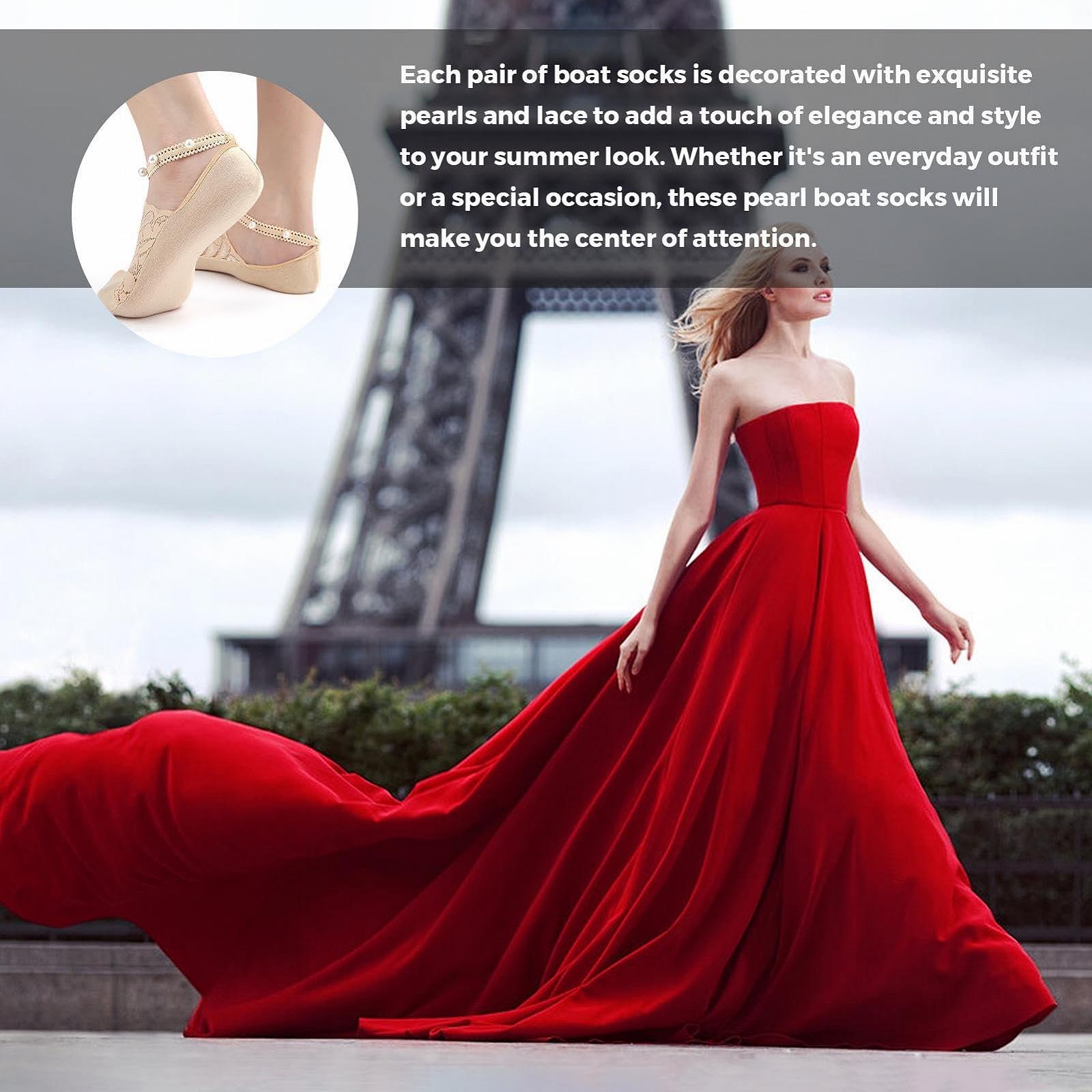 Женские носки-следки кружевные, однотонные телесного цвета, фото №8