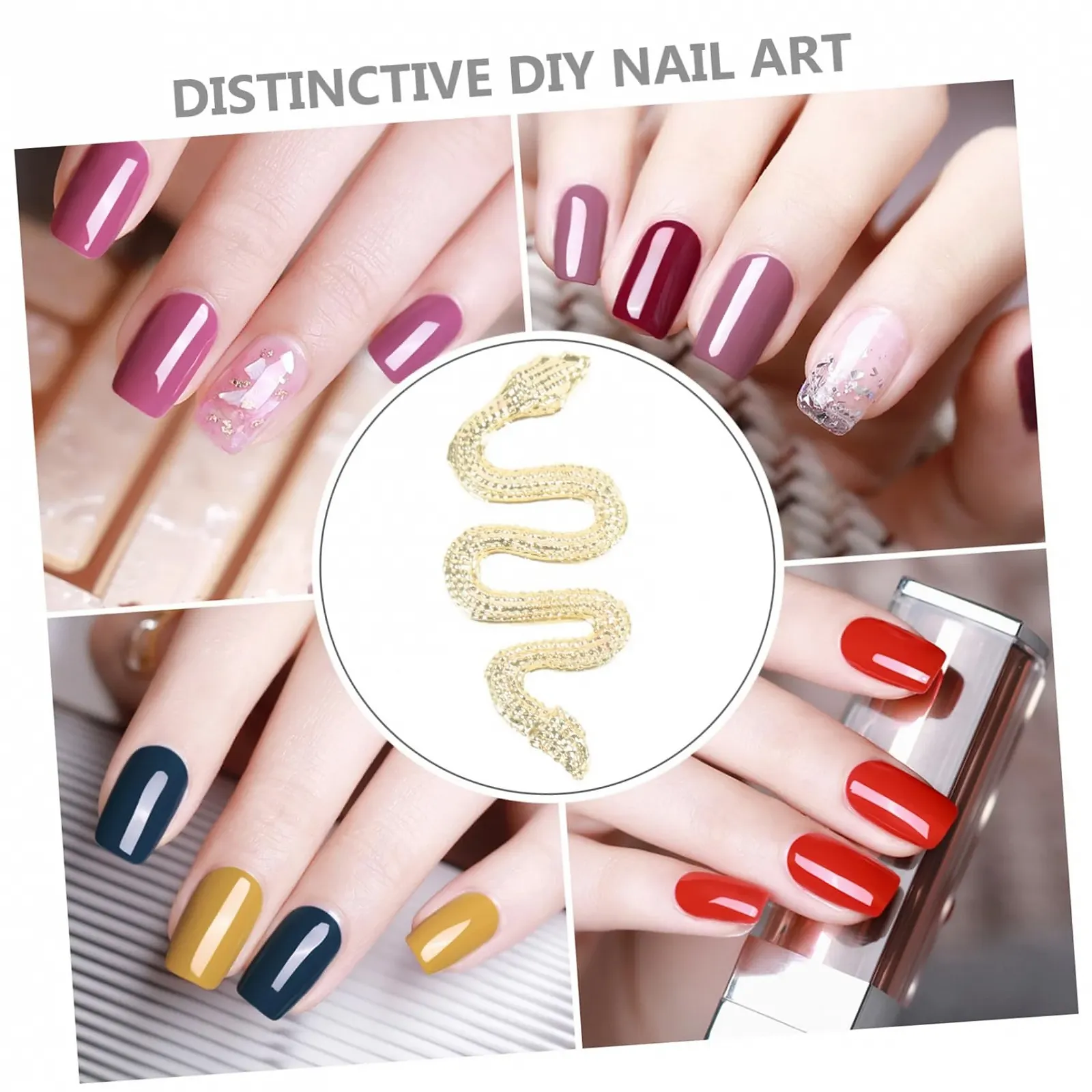 Украшения для ногтей Змея ABOOFAN 90шт. Золотой цвет, фото №6 Украшения для ногтей Змея ABOOFAN 90шт. Золотой цвет, фото №6