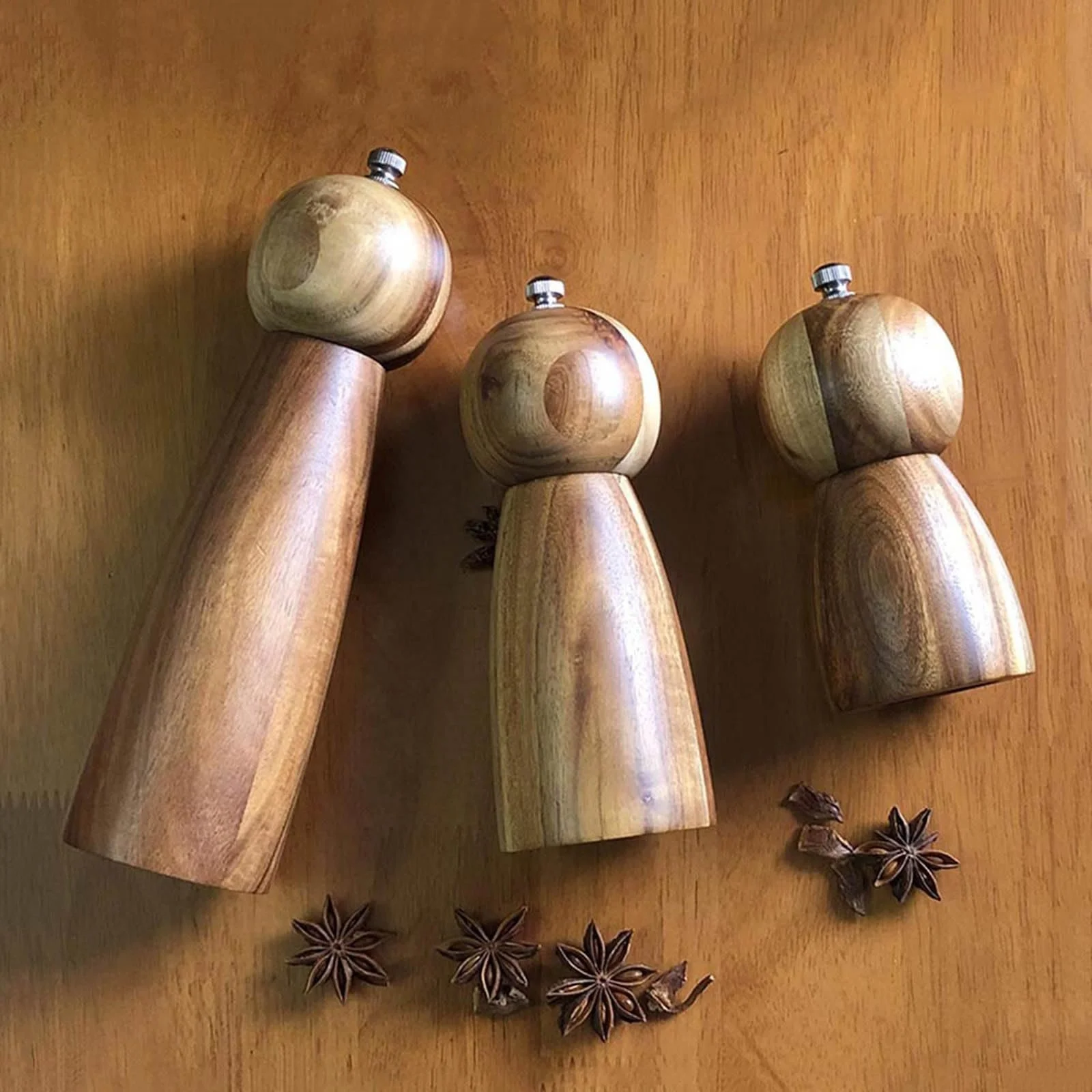 Ручна Млин Wood and Mill Кухонний Сервіз 3 Розміри для Спецій, фото №4