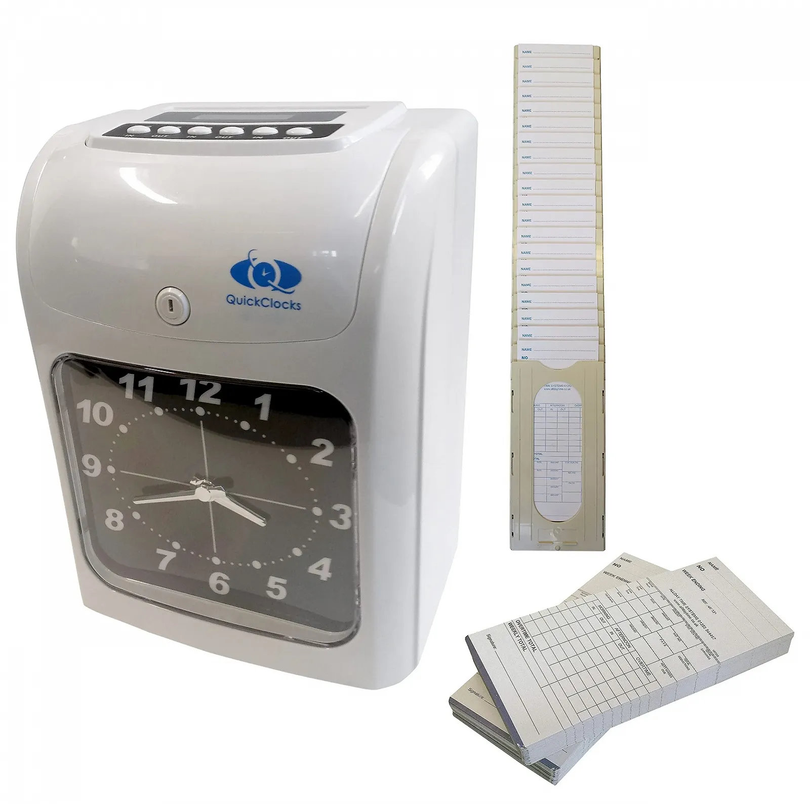 Годинник Stempeluhr Starter Paket Із картками та власником Білий, фото №1
