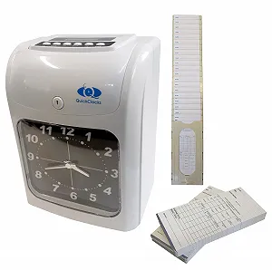 Годинник Stempeluhr Starter Paket Із картками та власником Білий - Фото 1